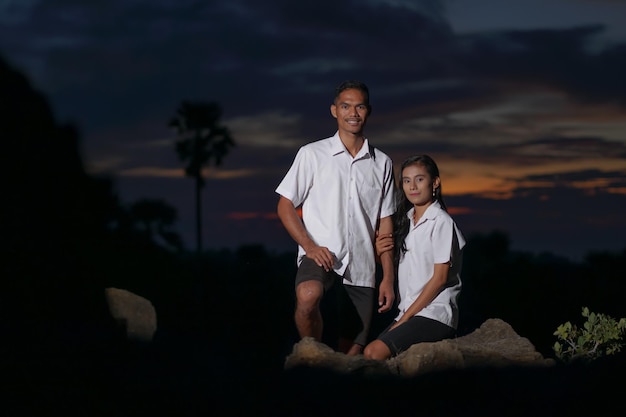 couple in love enjoying the evening together