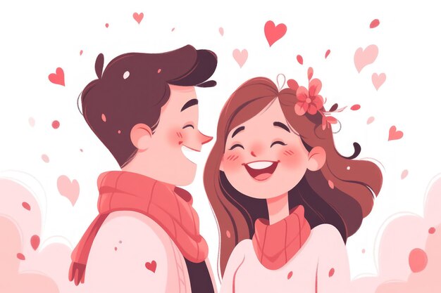 Couple in love hand drawn illustration cute design