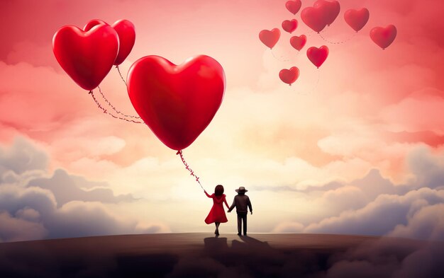 Влюбленная пара в День святого Валентина