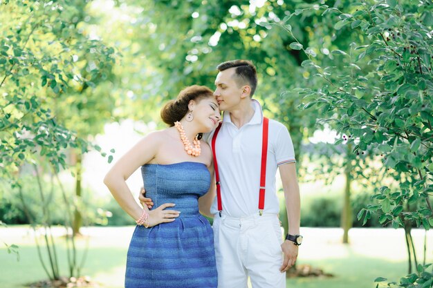 Couple in love in the park