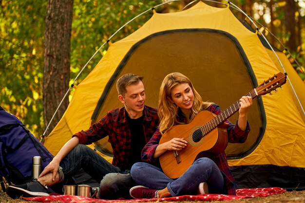 Couple in love  relaxing nature