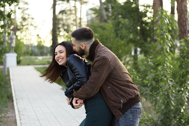 Couple in love on romantic dating sensual relationship of lovers man and woman play and have fun