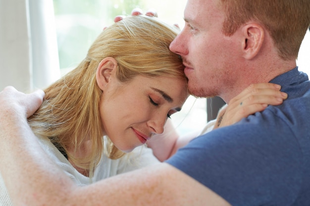 Photo couple in love spending time together