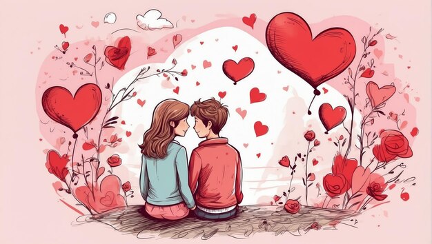 couple in love valentine day