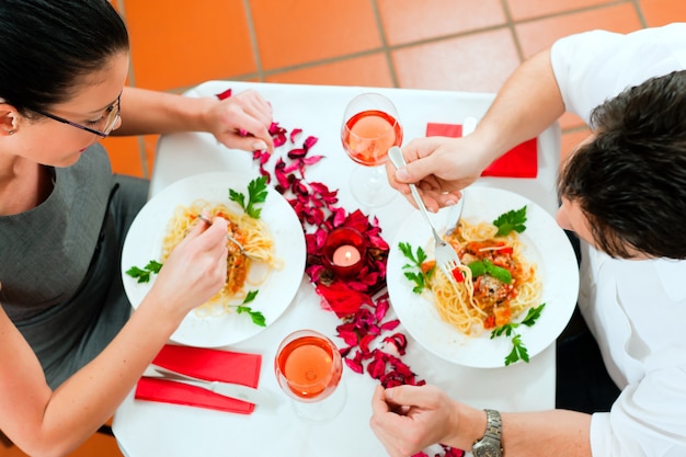 Couple at lunch or dinner