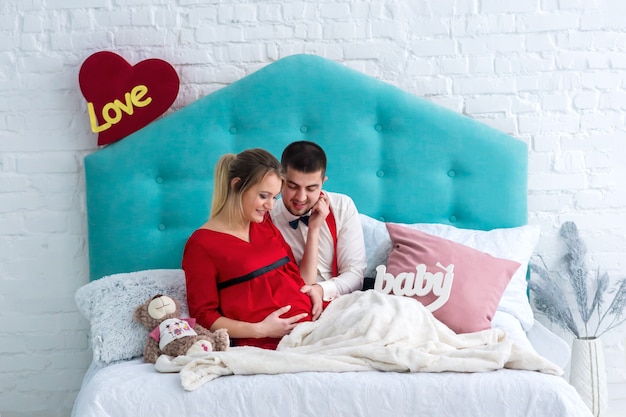 Couple lying on bed