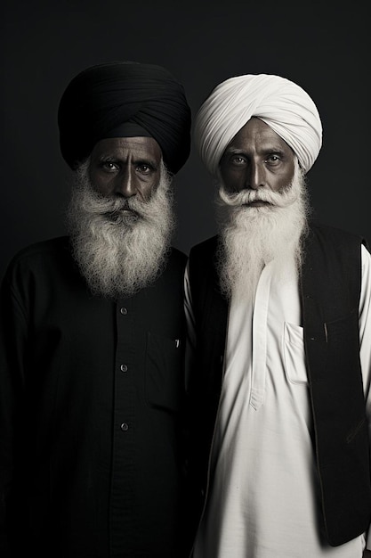 Photo a couple of men standing next to each other