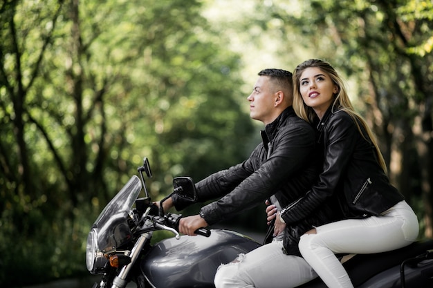 Couple on a motorbike