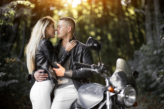 Couple on a motorbike