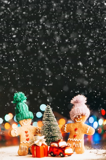 Couple near the Christmas tree