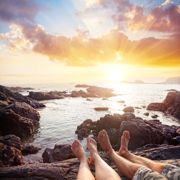 Couple near the ocean