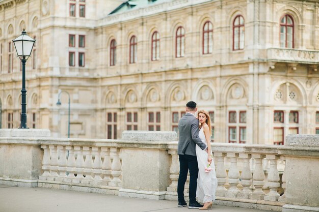 Couple near old building