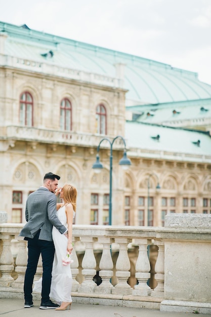 Couple near old building