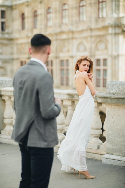 Couple near old building