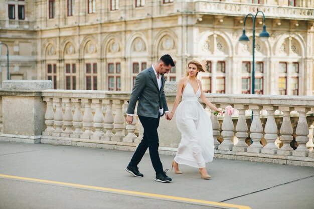 Couple near old building