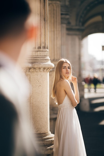 Couple near old building