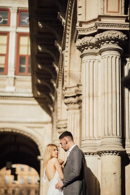 Couple near old building