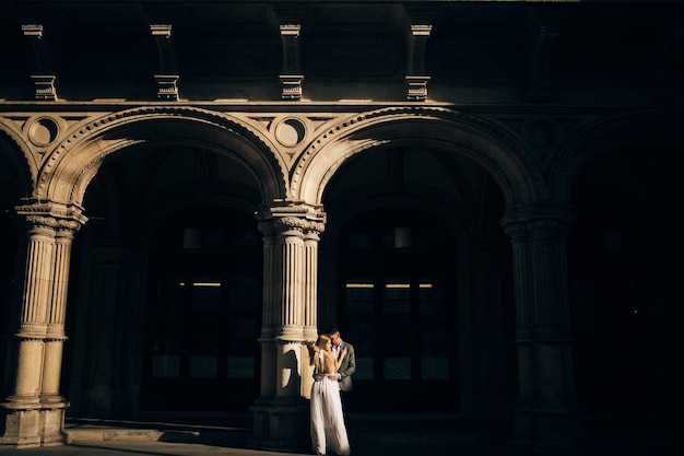 Couple near old building