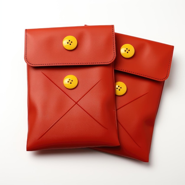 Фото Пара красных конвертов на белом фоне