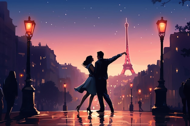 couple in Paris AI generated image