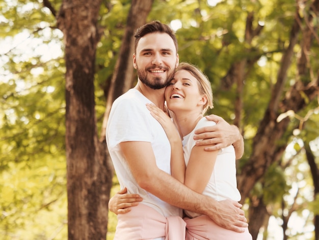 couple in park love mood 