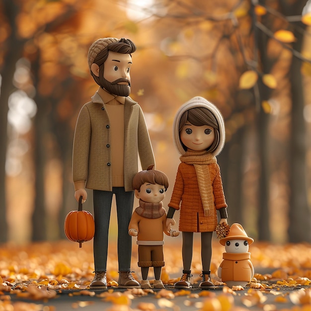 a couple of people are standing in the woods with a pumpkin