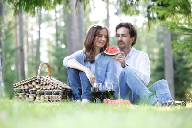 Couple at picnic