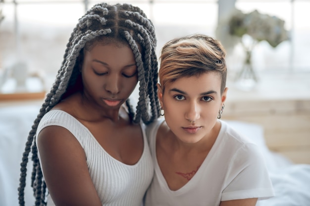 Photo couple. picture of a same sex couple sitting next to each other