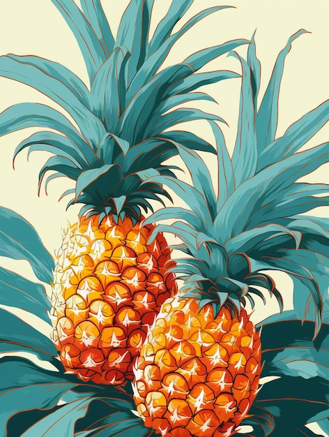Couple of pineapples generated by AI