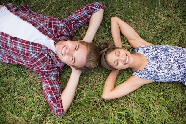 Couple relaxing in the park