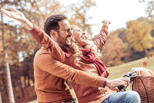 Couple relaxing in the park