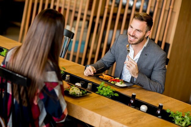 Couple in restaurant