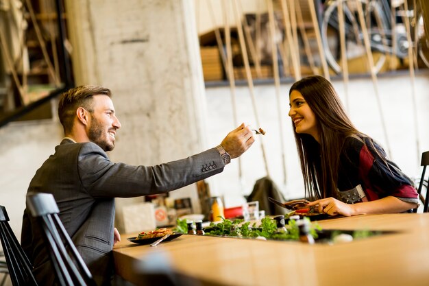 Couple in restaurant