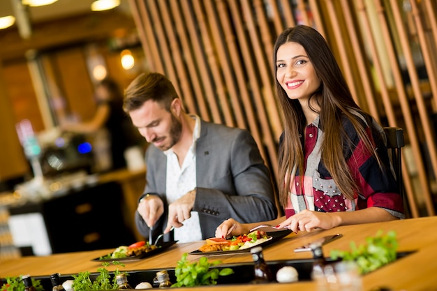 Couple in restaurant