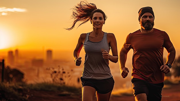 couple of runners traning outdoor