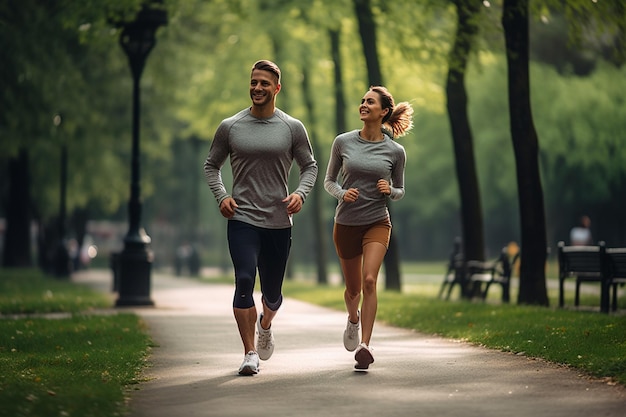 couple running in the morning