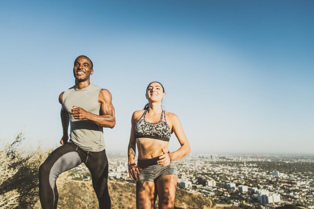 Couple running