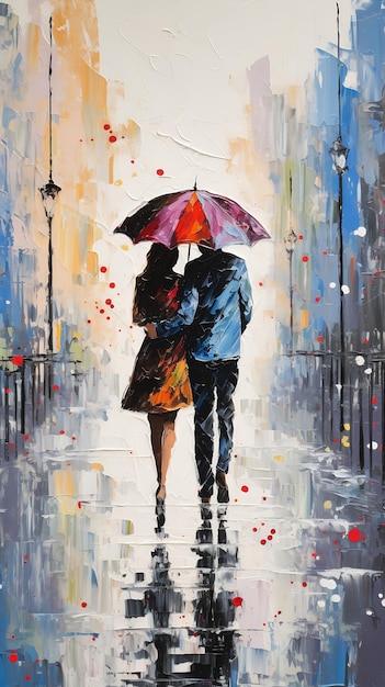 A Couple's Walk in the Rain