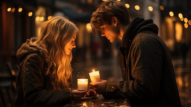 couple sharing romantic moments under the rain generative AI