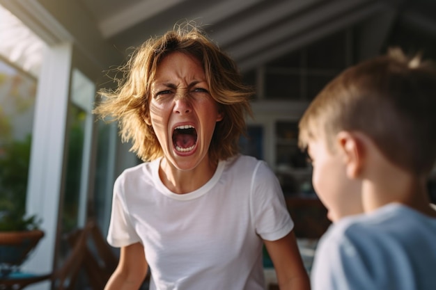 Photo couple shouting and angry with problems