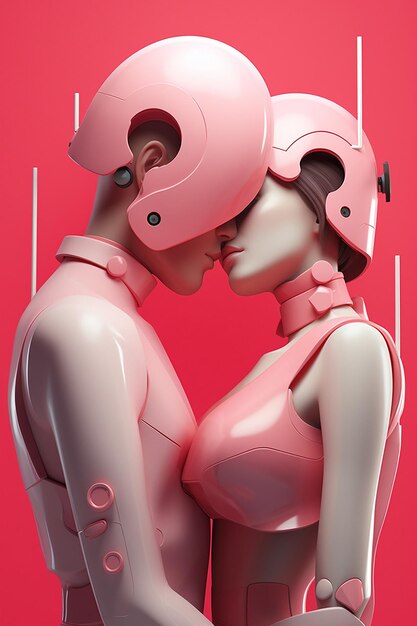 Couple showing love in the style of hd mod graphic design poster art
