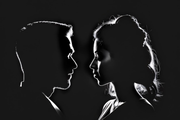 couple silhouette with power pose, black lives matter campaign