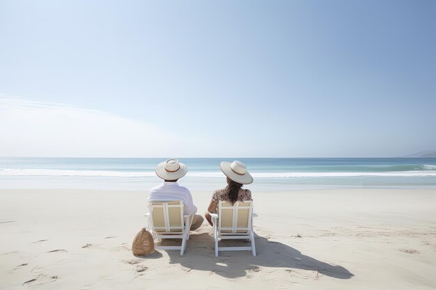 a couple sitting on a beach sweet couple happy relax enjoy love and romantic moment