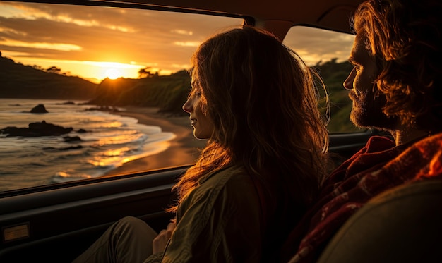 Couple Sitting in Car