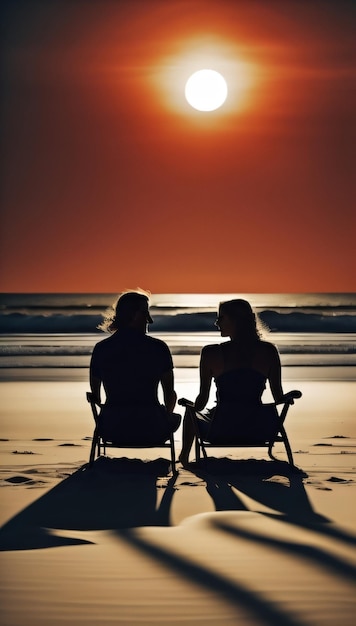 Couple Sitting In front Of Beach