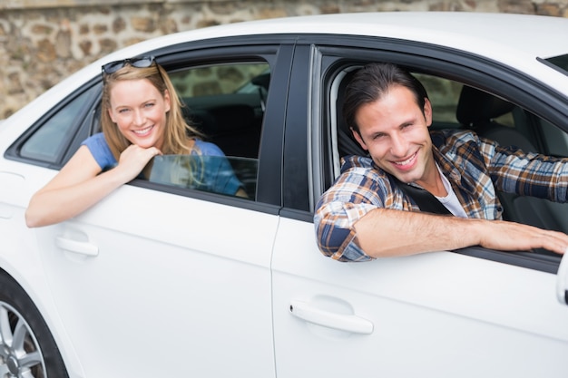 Couple smiling at the camera