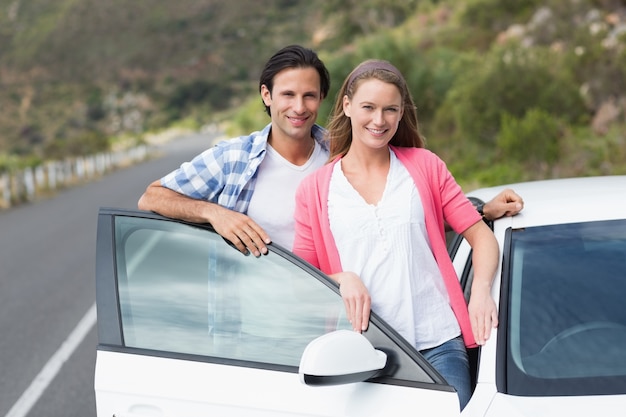 Couple smiling at the camera