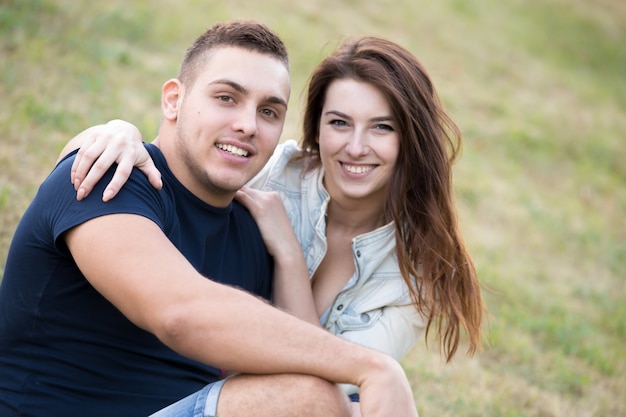 Couple smiling