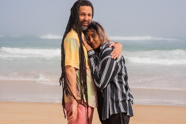 Couple spending a moment at the beach