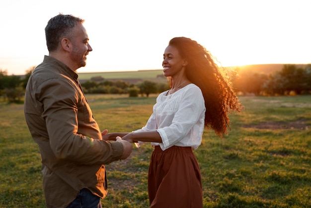 Couple spending time together in nature